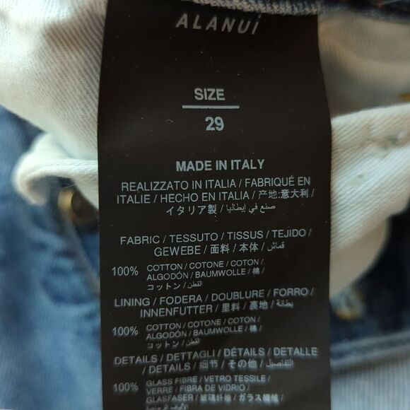 ALANUI Jeans Straight Leg Denim Beaded Size 29 - Picture 8 of 10